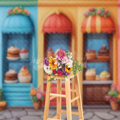 Lofaris Colorful Candyland Dessert House Cake Smash Backdrop