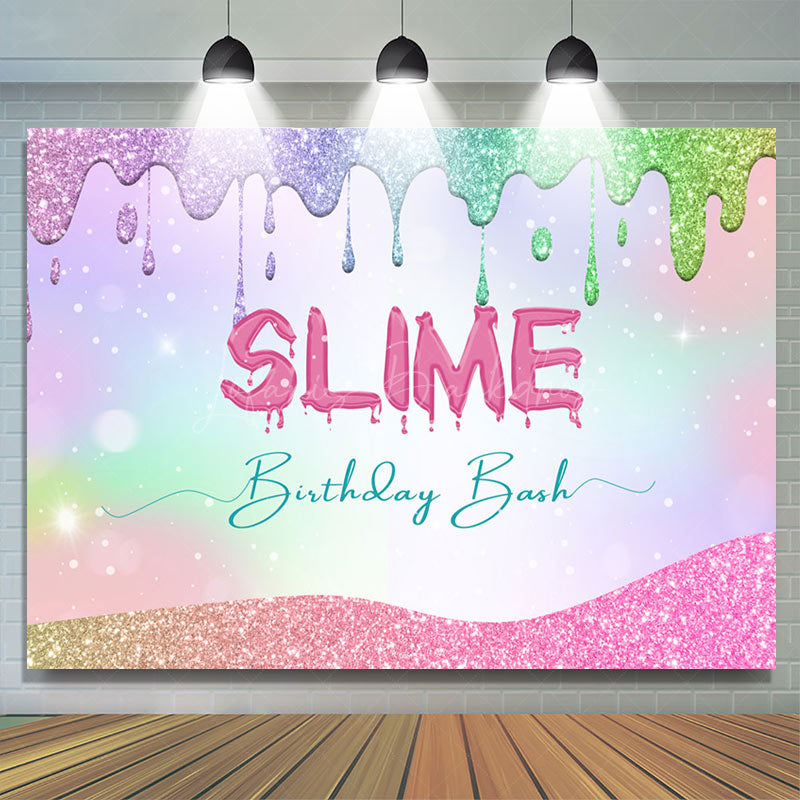 Lofaris Colorful Cream Glitter Slime Birthday Bash Backdrop