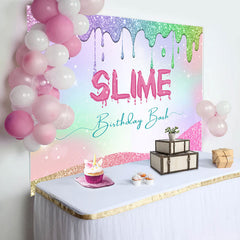 Lofaris Colorful Cream Glitter Slime Birthday Bash Backdrop