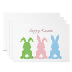 Lofaris Colorful Cute Bunny Happy Easter Set Of 4 Placemats