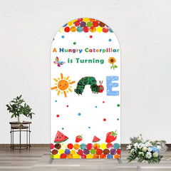 Lofaris Colorful Cute Caterpillar One Birthday Arch Backdrop