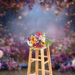 Lofaris Colorful Dense Floral Blurry Wedding Photo Backdrop