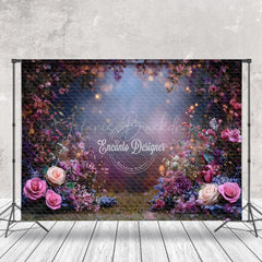 Lofaris Colorful Dense Floral Blurry Wedding Photo Backdrop