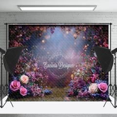 Lofaris Colorful Dense Floral Blurry Wedding Photo Backdrop