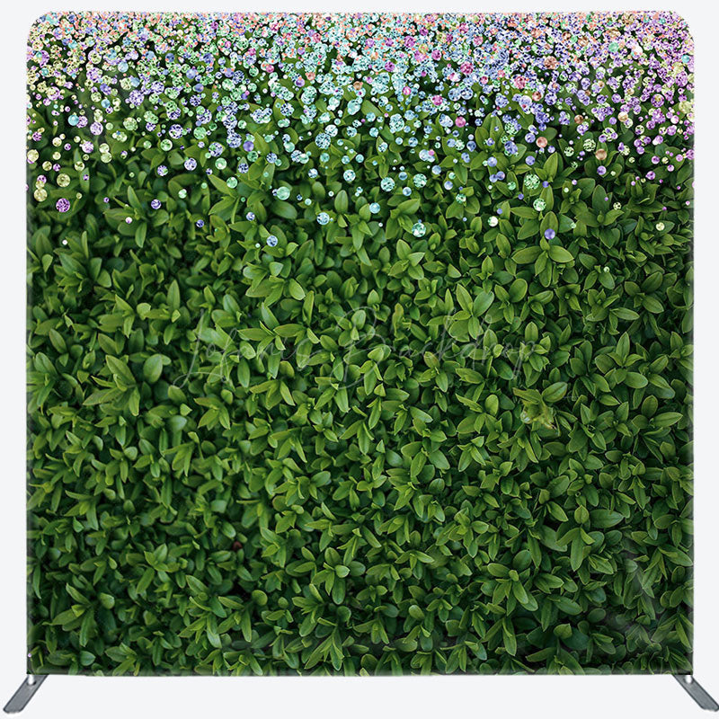 Lofaris Colorful Diamond Greenery Spring Pillow Case Backdrop