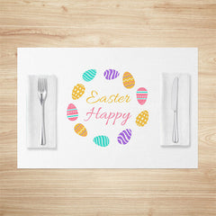 Lofaris Colorful Egg Ring Happy Easter Set Of 4 Placemats