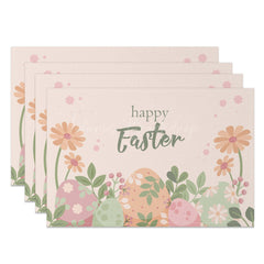 Lofaris Colorful Eggs Daisy Leaf Easter Set Of 4 Placemats