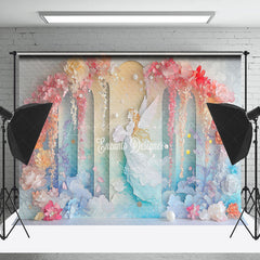 Lofaris Colorful Fairy Tale Floral Angel Fine Art Backdrop