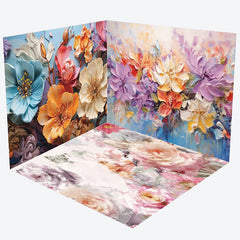 Lofaris Colorful Fine Art Floral Photo Room Set Backdrop