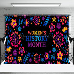 Lofaris Colorful Floral Black Womens History Month Backdrop