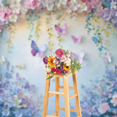 Lofaris Colorful Floral Butterfly Fine Art Photo Backdrop