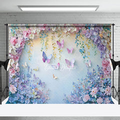 Lofaris Colorful Floral Butterfly Fine Art Photo Backdrop