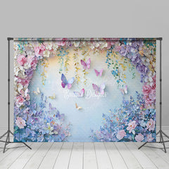 Lofaris Colorful Floral Butterfly Fine Art Photo Backdrop