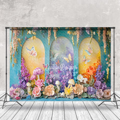 Lofaris Colorful Floral Garden Butterfly Fine Art Backdrop