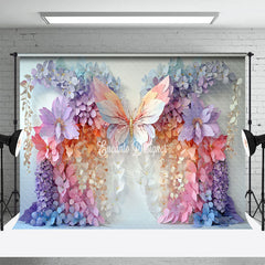 Lofaris Colorful Flower Butterfly Fine Art Photo Backdrop