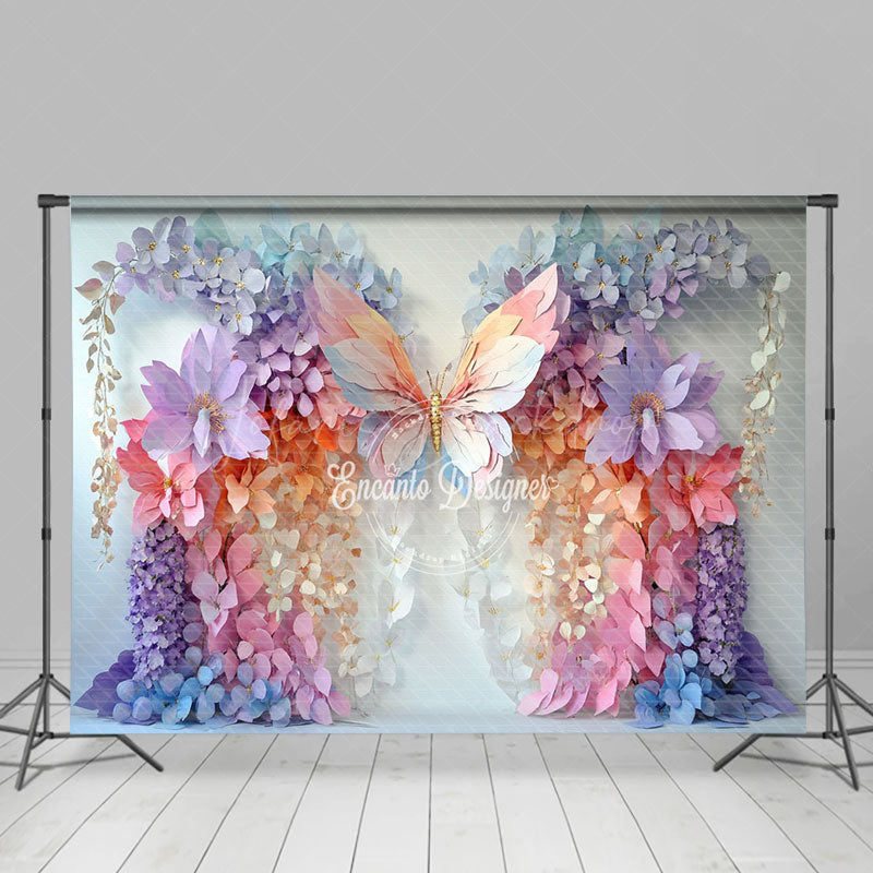 Lofaris Colorful Flower Butterfly Fine Art Photo Backdrop