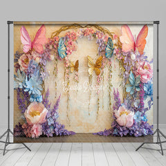 Lofaris Colorful Flower Fairy Butterfly Room Set Backdrop