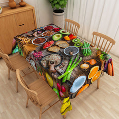 Lofaris Colorful Fresh Ingredients And Fruits Tablecloth