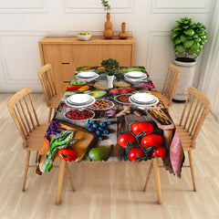 Lofaris Colorful Fresh Ingredients And Fruits Tablecloth