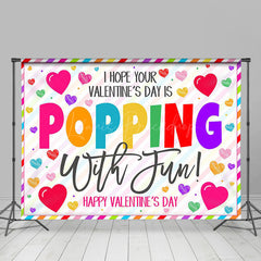 Lofaris Colorful Hearts Popping Fun Valentines Day Backdrop