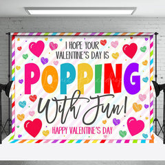 Lofaris Colorful Hearts Popping Fun Valentines Day Backdrop