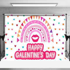 Lofaris Colorful Hearts Rainbow Happy Galentines Day Backdrop