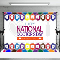 Lofaris Colorful Honeycomb National Doctors Day Backdrop