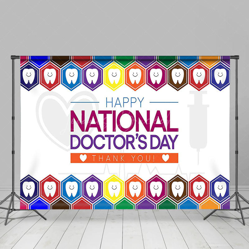 Lofaris Colorful Honeycomb National Doctors Day Backdrop