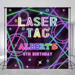 Lofaris Colorful Laser Tag Game Custom 9th Birthday Backdrop