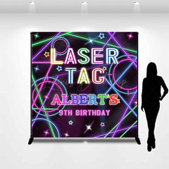 Lofaris Colorful Laser Tag Game Custom 9th Birthday Backdrop