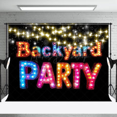 Lofaris Colorful Light Glitter Happy Backyard Party Backdrop