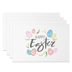 Lofaris Colorful Lines Egg Happy Easter Set Of 4 Placemats