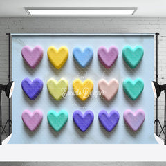 Lofaris Colorful Love Heart Valentines Day Photo Backdrop