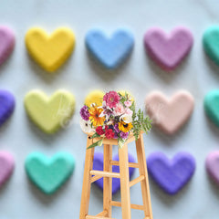 Lofaris Colorful Love Heart Valentines Day Photo Backdrop