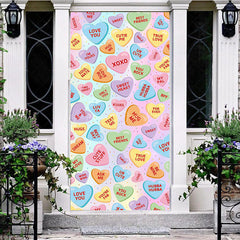 Lofaris Colorful Loving Text Hearts Valentines Day Door Cover