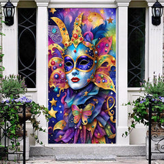 Lofaris Colorful Mask Masquerade Birthday Party Door Cover