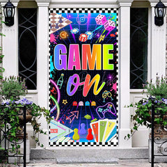 Lofaris Colorful Neon Various Game On Birthday Door Cover