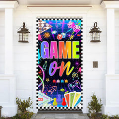 Lofaris Colorful Neon Various Game On Birthday Door Cover