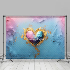 Lofaris Colorful Oil Painted Art Valentines Heart Backdrop