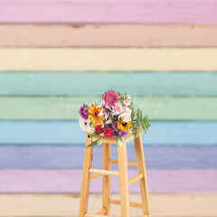 Lofaris Colorful Painted Wood Grain Photography Backdrop