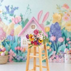 Lofaris Colorful Paper Floral Spring Scene Easter Backdrop