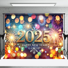 Lofaris Colorful Polka Dot Snowflakes New Year Backdrop