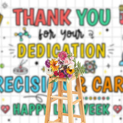 Lofaris Colorful Precision Care Thank You Lab Week Backdrop