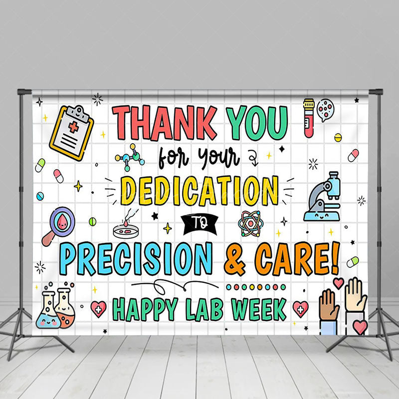 Lofaris Colorful Precision Care Thank You Lab Week Backdrop