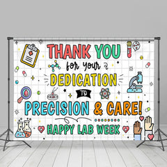 Lofaris Colorful Precision Care Thank You Lab Week Backdrop