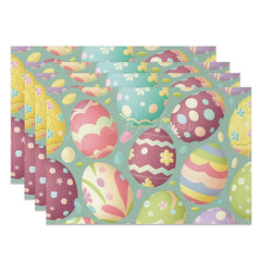 Lofaris Colorful Printed Eggs Leaf Easter Set Of 4 Placemats