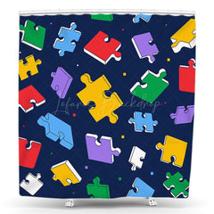 Lofaris Colorful Puzzle Autism Awareness Shower Curtain