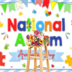 Lofaris Colorful Puzzle National Autism Awareness Backdrop