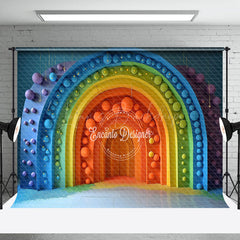 Lofaris Colorful Rainbow Arch Door Cake Smash Photo Backdrop