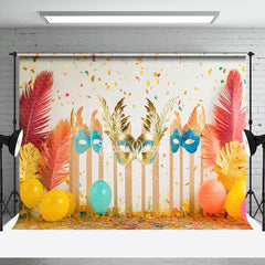 Lofaris Colorful Ribbons Tribal Masquerade Balloon Backdrop